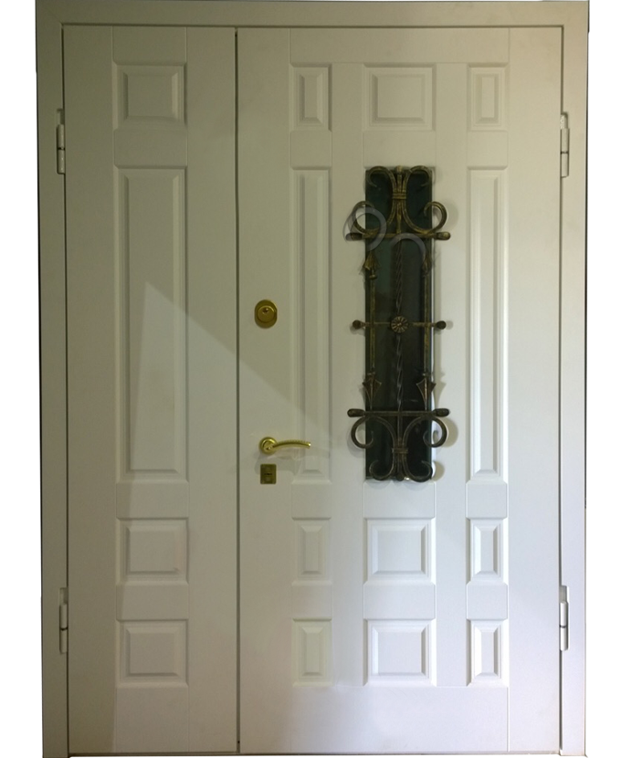 Металлическая двустворчатая дверь МДФ/МДФ 3089