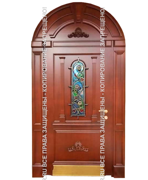 Дверь железная арочная МДФ с ковкой/стеклом 3139 Дверь железная арочная МДФ с ковкой/стеклом 3139