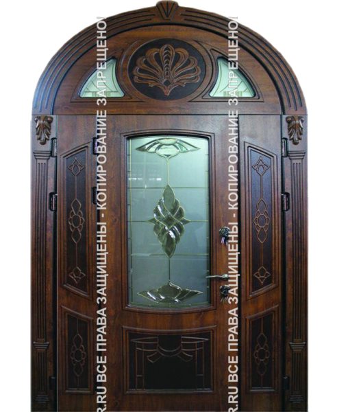 Дверь входная арочная МДФ с ковкой/стеклом 3140 Дверь входная арочная МДФ с ковкой/стеклом 3140